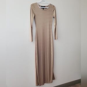 BCBGMAXAZRIA Metallic Gold Maxi Dress